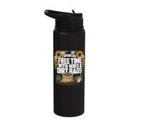 I Spend My Free Time with Hoes and Dirt Bags Gardening Funny Stainless Steel Insulated Water Bottle