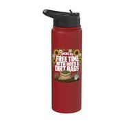 I Spend My Free Time with Hoes and Dirt Bags Gardening Funny Stainless Steel Insulated Water Bottle