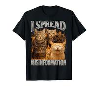 I Spread Desinformación Gatos Retro 90s Gráfico ronroneo fects Camiseta