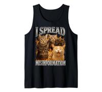 I Spread Desinformación Gatos Retro 90s Gráfico ronroneo fects Camiseta sin Mangas