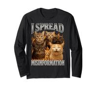I Spread Desinformación Gatos Retro 90s Gráfico ronroneo fects Manga Larga