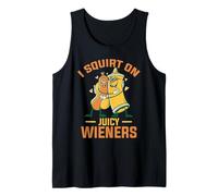 I Squirt On Juicy Wieners Funny BBQ Ketchup Design Camiseta sin Mangas