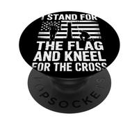 I Stand For The Flag and Kneel For The Cross Patriotas Fe PopSockets PopGrip Adhesivo