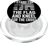 I Stand For The Flag and Kneel For The Cross Patriotas Fe PopSockets PopGrip para MagSafe