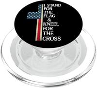 I Stand for The Flag and Kneel for The Cross USA Freedom God PopSockets PopGrip para MagSafe
