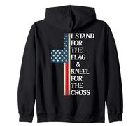 I Stand for The Flag and Kneel for The Cross USA Freedom God Sudadera con Capucha