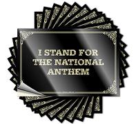 I Stand for The National Anthem Saying New Self Adhesive | Paquete de calcomanías de vinilo para parachoques alto para cumpleaños (8 x 12 cm)