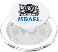 I Stand with Israel Hebreo Lion Flag Design PopSockets PopGrip para MagSafe