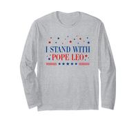 I Stand with Pope Leo Patriotic Catholic Supporter American Manga Larga