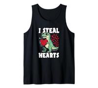 I Steal Hearts T-Rex Dinosaurio San Valentín Niños Niños Camiseta sin Mangas