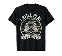 I Still Play with Blocks USA Flag Car Camouflage Camiseta