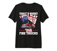 I Still Play with Fire Trucks American Flag Firefighter Camiseta Premium