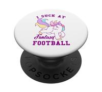 I Suck at Fantasy Football - League Draft, Unicornio, USA Deporte PopSockets PopGrip Adhesivo