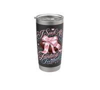 I Suck At Fantasy Football Pink Ribbon Bow Loser Castigo Vaso térmico de acero inoxidable de doble pared