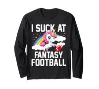 I Suck at Fantasy Football Unicorn Fantasy Football Loser Manga Larga