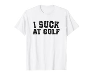 I Suck at Golf Funny Bad Golfer Humor Weekend Golfing Camiseta gráfica económica
