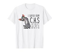 I Suffer from C.H.S Can't Hear SH-t Funny Donkey Sarcastic Camiseta gráfica económica, Hombre, Blanco, L