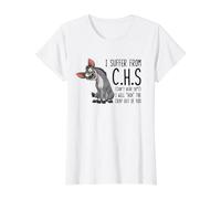 I Suffer from C.H.S Can't Hear SH-t Funny Donkey Sarcastic Camiseta gráfica económica, Mujer, Blanco, M