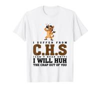 I Suffer from C.H.S Can't Hear SH-t Funny Hyena Sarcastic Camiseta gráfica económica, Hombre, Blanco, S