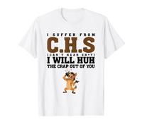 I Suffer from C.H.S Can't Hear SH-t Funny Hyena Sarcastic Camiseta gráfica económica, Hombre, Blanco, XL