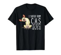 I Suffer from C.H.S Can't Hear SH-t Funny Hyena Sarcastic Camiseta gráfica económica, Hombre, Negro, L