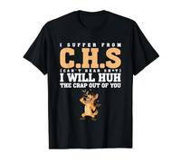 I Suffer from C.H.S Can't Hear SH-t Funny Hyena Sarcastic Camiseta gráfica económica, Hombre, Negro, L