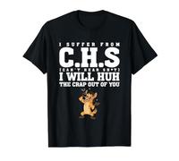 I Suffer from C.H.S Can't Hear SH-t Funny Hyena Sarcastic Camiseta gráfica económica, Hombre, Negro, M