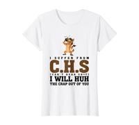 I Suffer from C.H.S Can't Hear SH-t Funny Hyena Sarcastic Camiseta gráfica económica, Mujer, Blanco, L