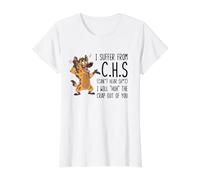 I Suffer from C.H.S Can't Hear SH-t Funny Hyena Sarcastic Camiseta gráfica económica, Mujer, Blanco, XS