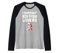 I Support Koi Fish Lovers Símbolo de carpa japonesa Armonía Paz Camiseta Manga Raglan