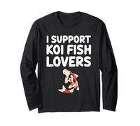 I Support Koi Fish Lovers Símbolo de carpa japonesa Armonía Paz Manga Larga