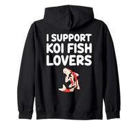 I Support Koi Fish Lovers Símbolo de carpa japonesa Armonía Paz Sudadera con Capucha