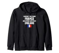 i Support Two Team France and Anyone Who Plays England Sudadera con Capucha