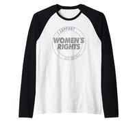 I Support Women's Rights and Wrongs Bold Text Graphic Camiseta Manga Raglan