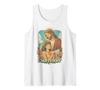 I Surrender Christian Jesus Anime Fe Adoración Arte Diseño Camiseta sin Mangas