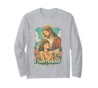 I Surrender Christian Jesus Anime Fe Adoración Arte Diseño Manga Larga