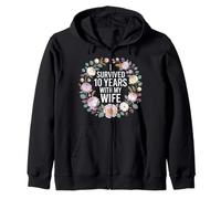 I Survived 10 Years with My Wife - Sudadera con Capucha