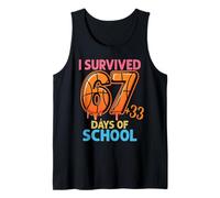 I Survived 100 Days of School 67 + 33 Baloncesto Camiseta sin Mangas