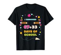I Survived 67 + 33 (100) Days of School 67 Meme Kids Camiseta