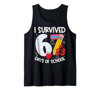 I Survived 67 + 33 Days School Kids Funny 100th Day School Camiseta sin Mangas