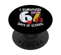 I Survived 67 + 33 Days School Kids Funny 100th Day School PopSockets PopGrip Adhesivo