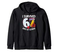 I Survived 67 + 33 Days School Kids Funny 100th Day School Sudadera con Capucha