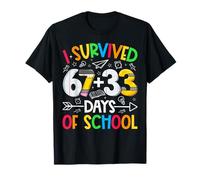 I Survived 67 + 33 Days School Kids Funny Math 100th Day Camiseta