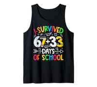 I Survived 67 + 33 Days School Kids Funny Math 100th Day Camiseta sin Mangas