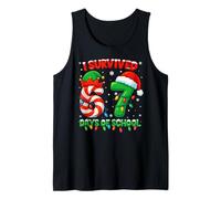 I Survived 67 Days of School Christmas Santa Elf Candy Meme Camiseta sin Mangas