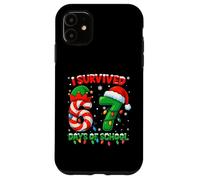 I Survived 67 Days of School Christmas Santa Elf Candy Meme Carcasa para iPhone 11
