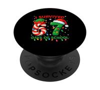 I Survived 67 Days of School Christmas Santa Elf Candy Meme PopSockets PopGrip Adhesivo
