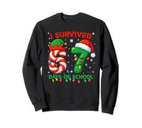 I Survived 67 Days of School Christmas Santa Elf Candy Meme Sudadera