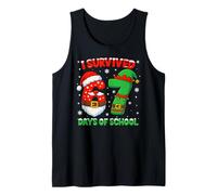 I Survived 67 Days of School Christmas Santa Elf Six Seven Camiseta sin Mangas