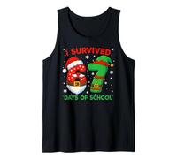 I Survived 67 Days of School Christmas Santa Elf Six Seven Camiseta sin Mangas